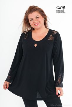 Picture of CUVY GIRL BLOUSE WITH LACE DETAIL